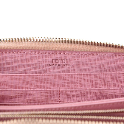 Fendi Vitello Elite QuTweet Studded Zip Around Wallet Pink 6 of 6