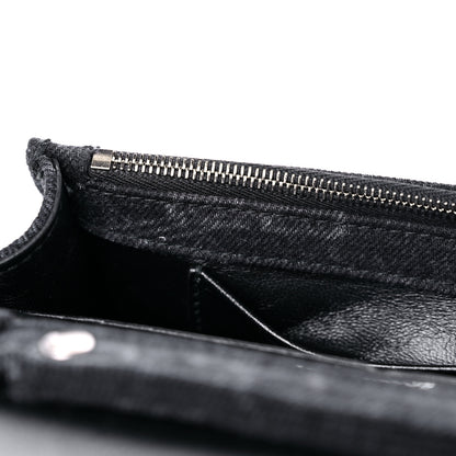 Balenciaga Denim BB Monogram Hourglass Chain Bag Black 8 of 9