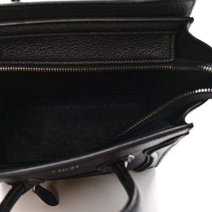 Celine Drummed Calfskin Nano Luggage Black 5 of 9