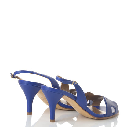 Hermes Nappa Night 70 Slingback Sandals 36 Bleu Electrique 4 of 8