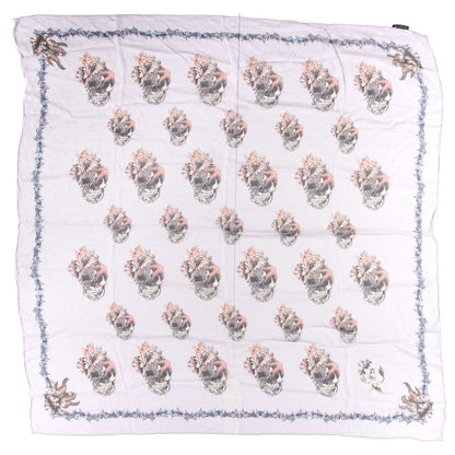 Alexander McQueen Silk Shell Skull Scarf White 1 of 2