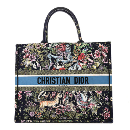 Christian Dior Canvas Embroidered Large D-Constellation Book Tote Blue Multicolor 1 of 11