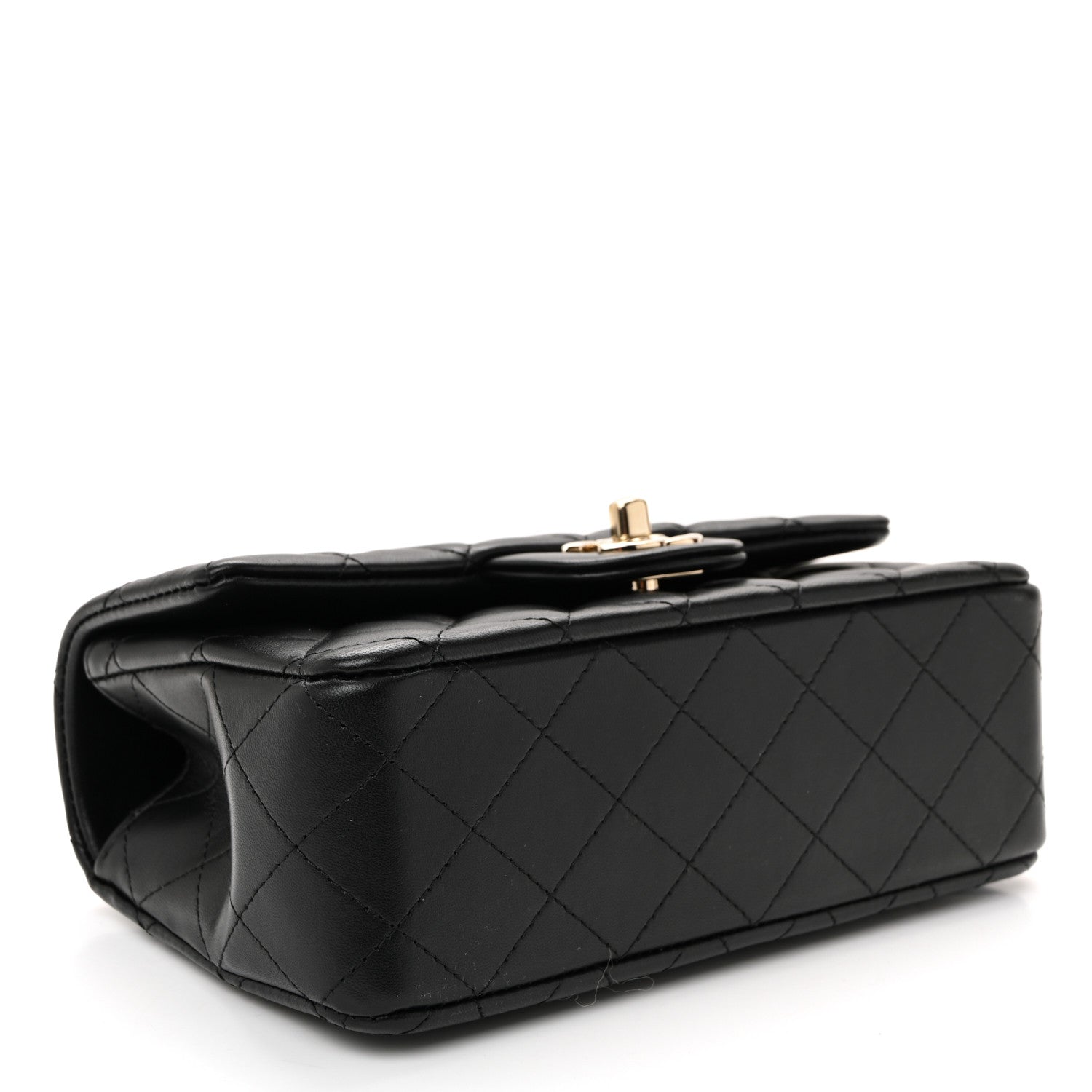 Chanel Lambskin Quilted Mini Top Handle Rectangular Flap Black 4 of 10