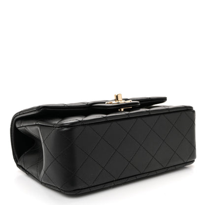 Chanel Lambskin Quilted Mini Top Handle Rectangular Flap Black 4 of 10