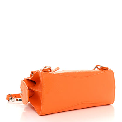 Balenciaga Grained Calfskin Neo Classic Silver Hardware Mini City Pop Orange 4 of 9