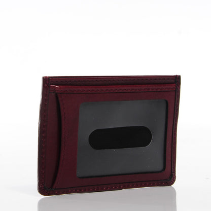 Burberry Check Embossed Leather Credit Card Case Dark Cherry 3 of 9