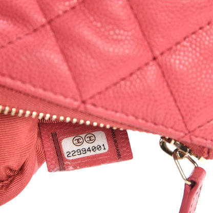 Chanel Caviar Quilted Small Cosmetic Case Dark Pink 7 of 8