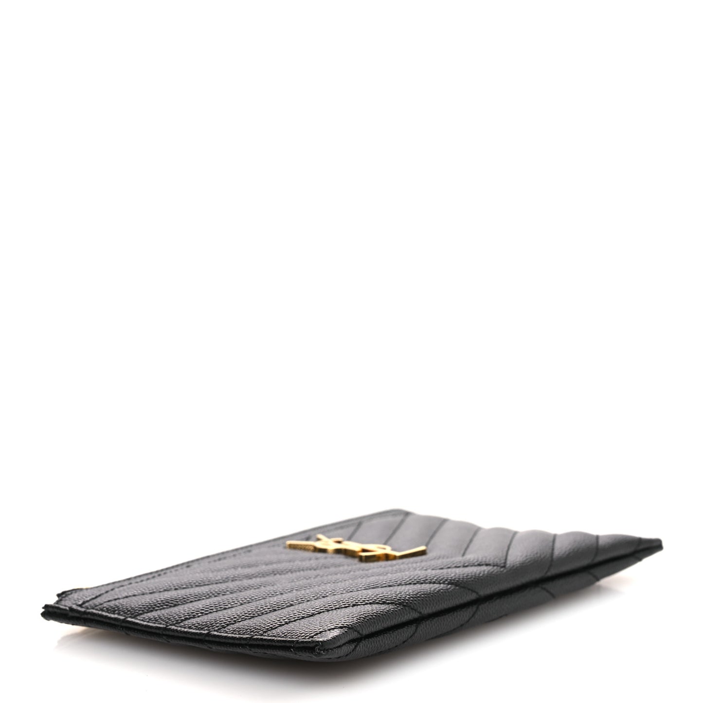 Grain De Poudre Chevron Monogram Large Bill Pouch Black