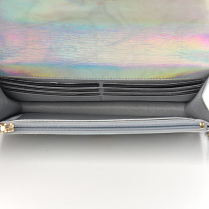 Chanel Iridescent Goatskin Quilted Wallet On Chain WOC Silver 5 of 11