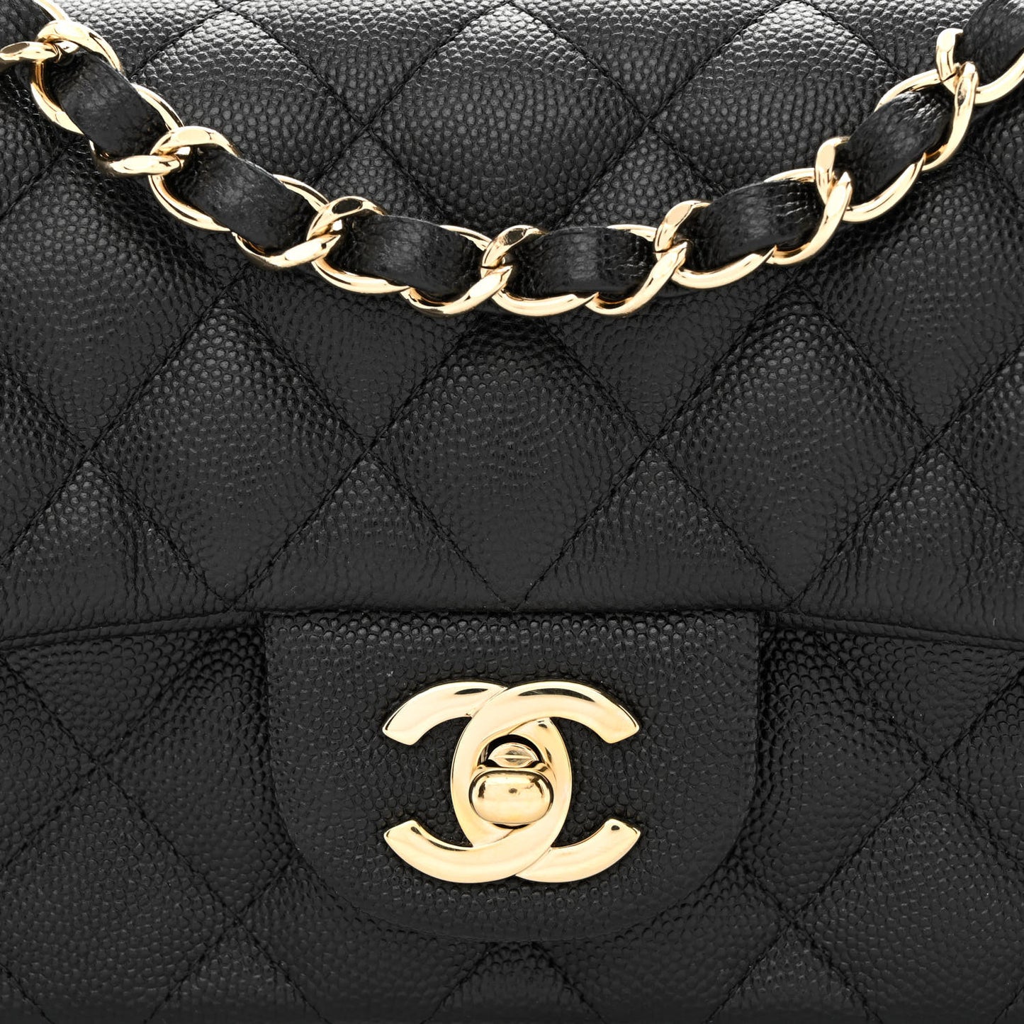 Caviar Quilted Mini Rectangular Flap Black
