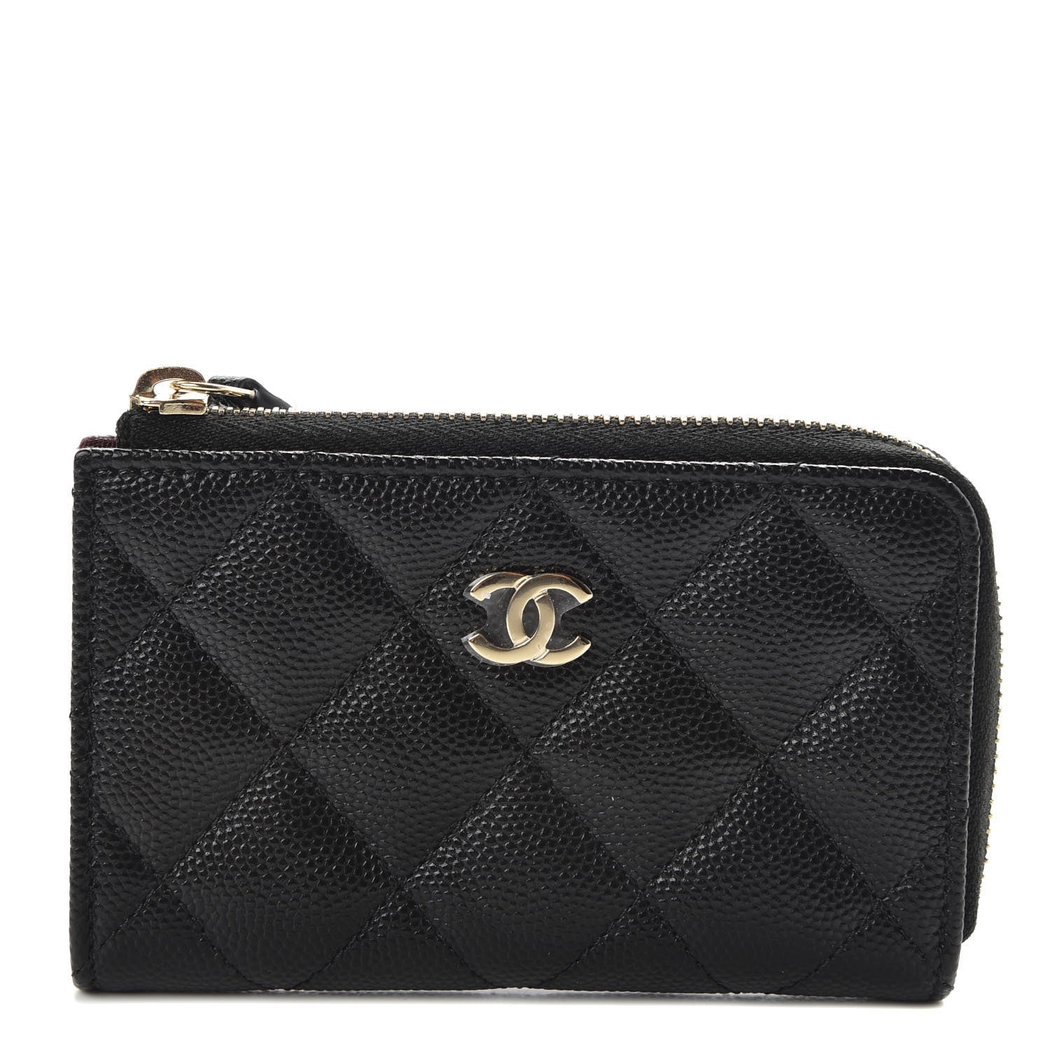 Chanel Caviar Quilted Zipped Key Holder Case Black 3 of 8