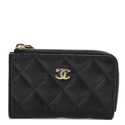 Chanel Caviar Quilted Zipped Key Holder Case Black 3 of 8