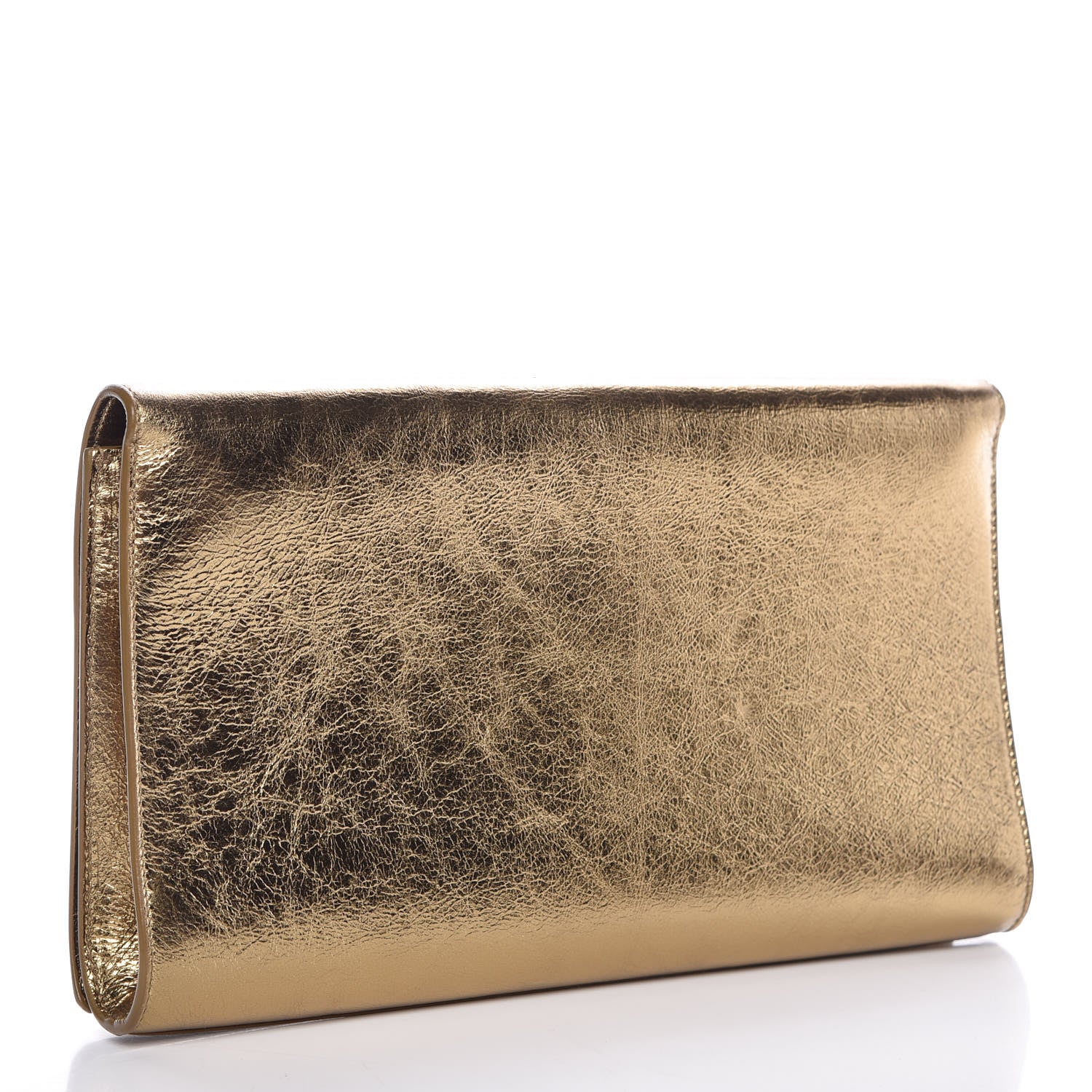 Saint Laurent Metallic Calfskin Monogram Large Belle De Jour Clutch Gold 3 of 10