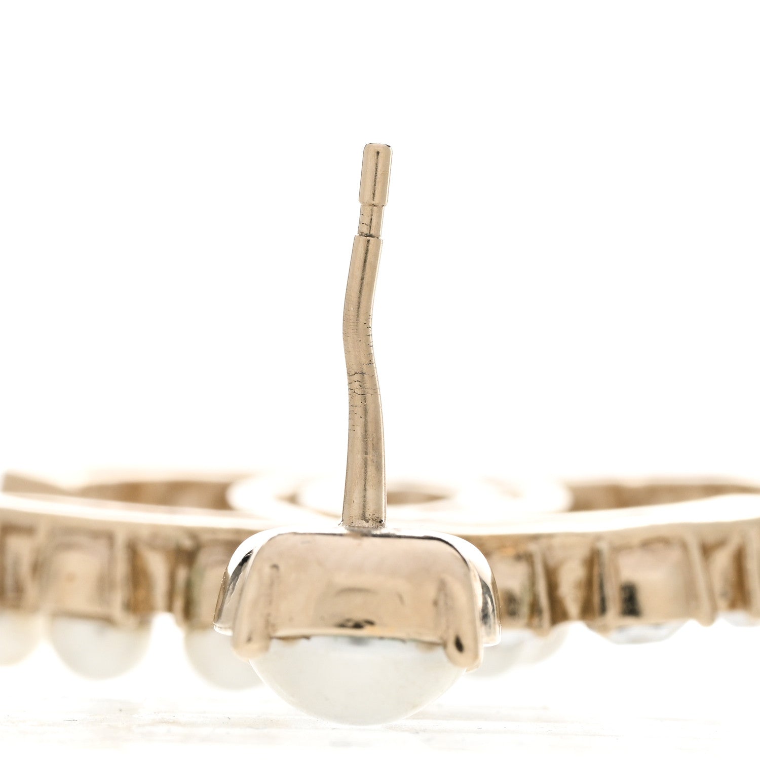 Chanel Crystal Pearl Dazzling Domino CC Drop Earrings Gold 4 of 6