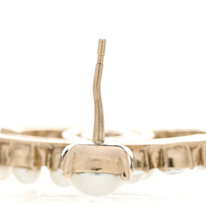 Chanel Crystal Pearl Dazzling Domino CC Drop Earrings Gold 4 of 6