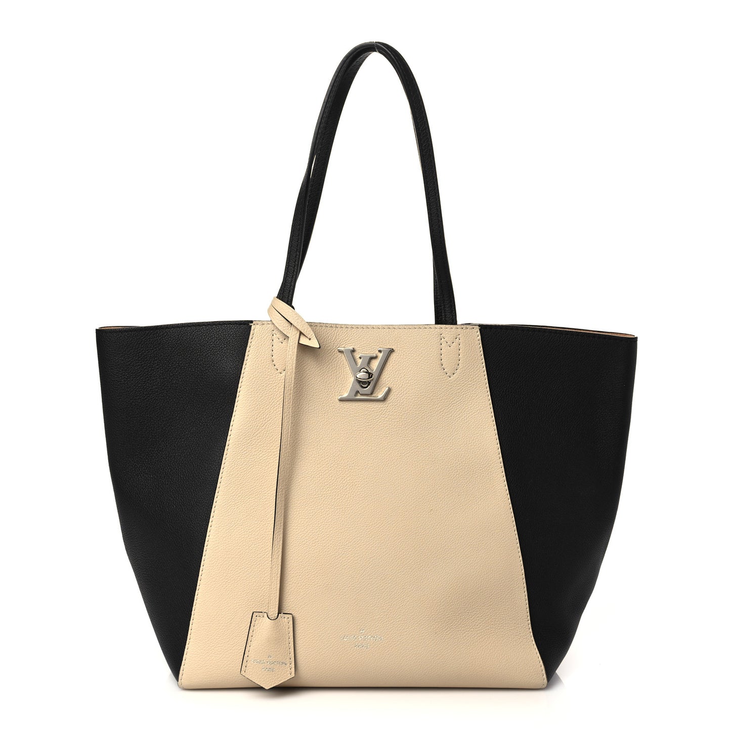 Calfskin Lockme Cabas Vanille Black