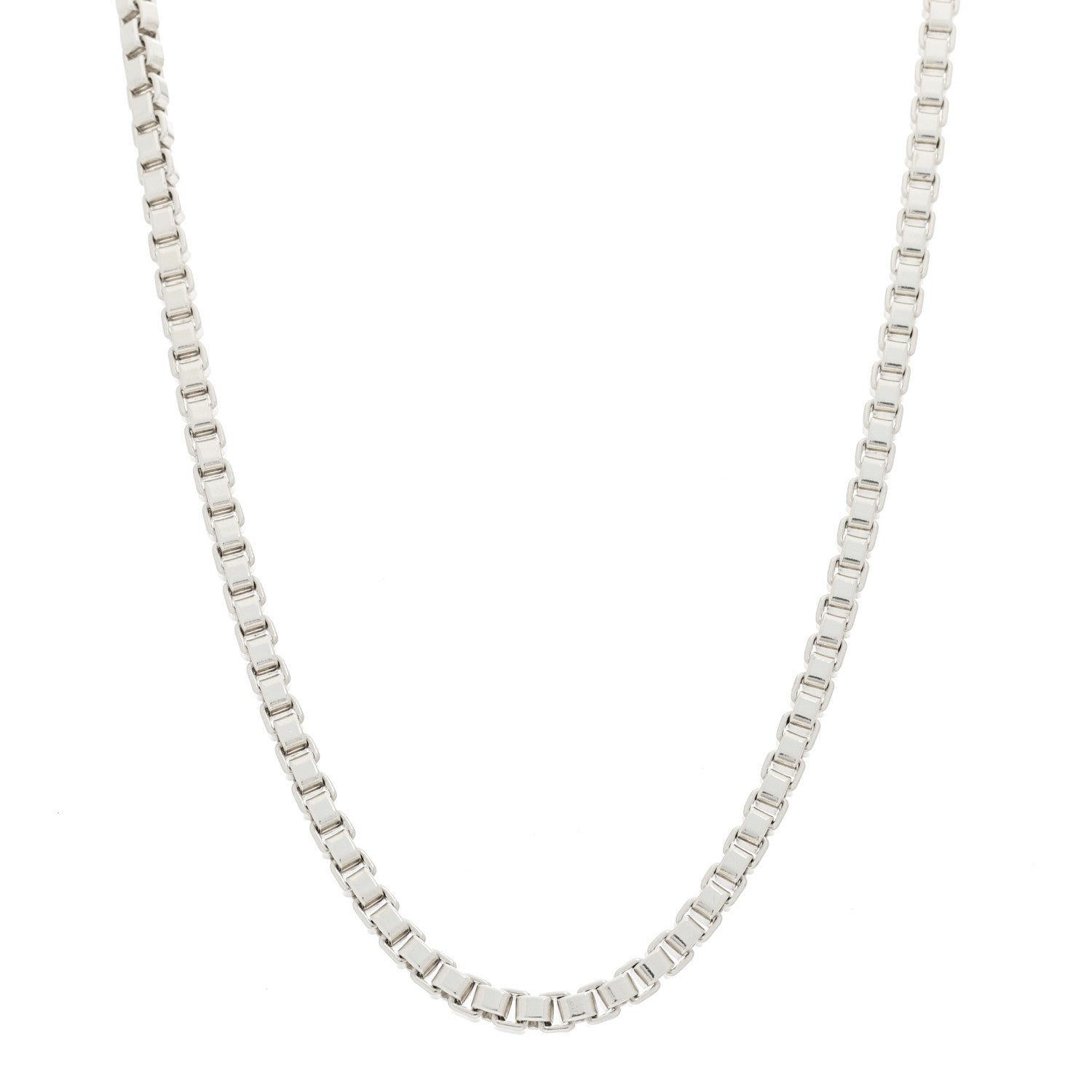 Tiffany Sterling Silver 4mm Venetian Link Necklace 1 of 5