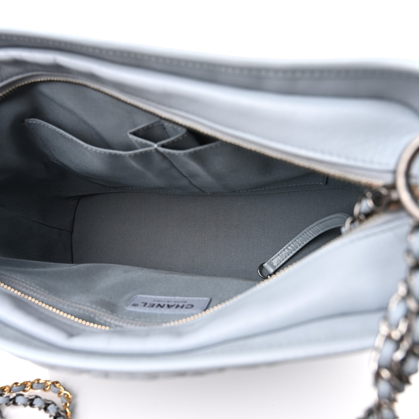 Aged Calfskin Quilted Medium Gabrielle Hobo Light Blue
