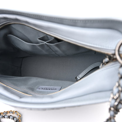 Chanel Aged Calfskin Quilted Medium Gabrielle Hobo Light Blue 5 of 10