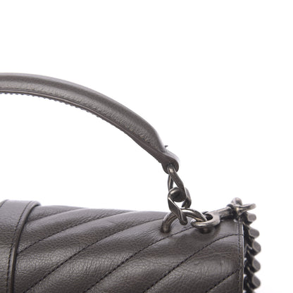 Saint Laurent Matelasse Chevron Monogram Medium College Bag Gray 14 of 23