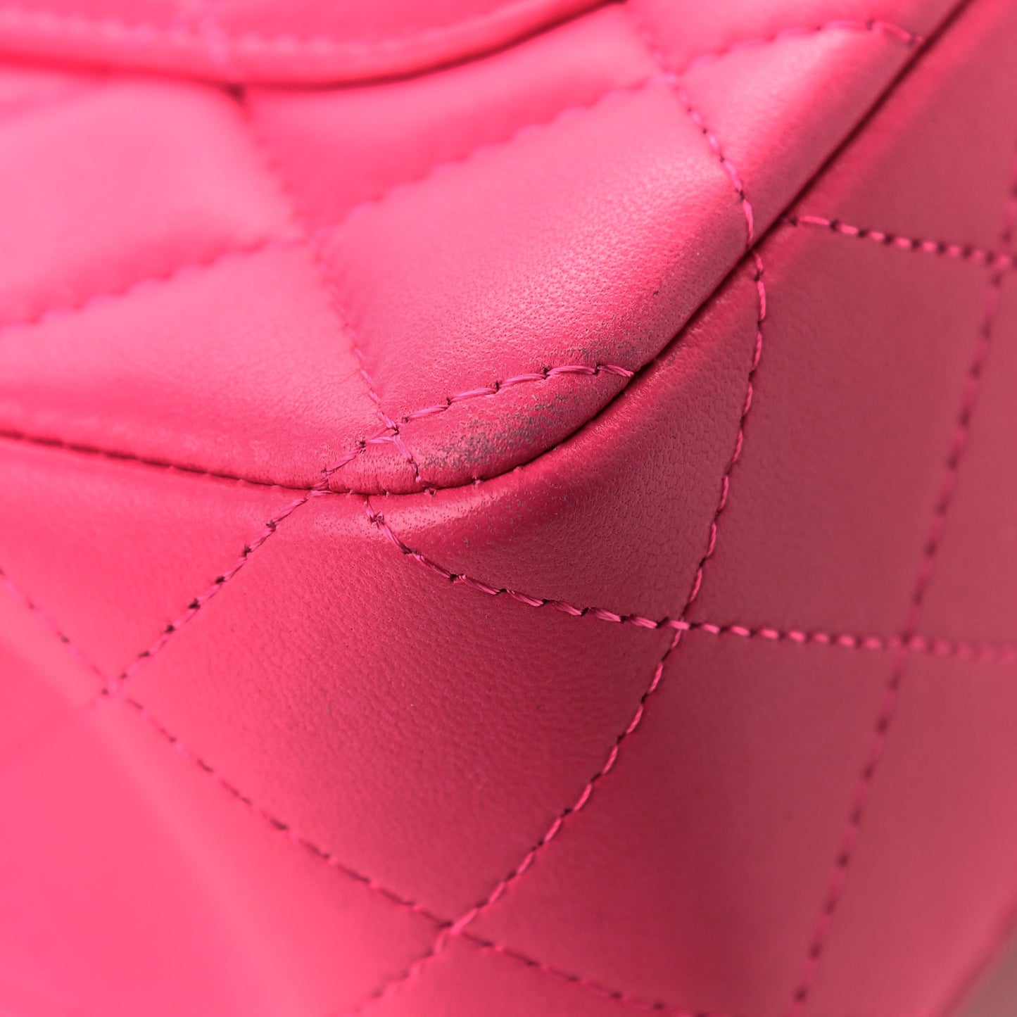 Lambskin Quilted Mini Rectangular Flap Pink
