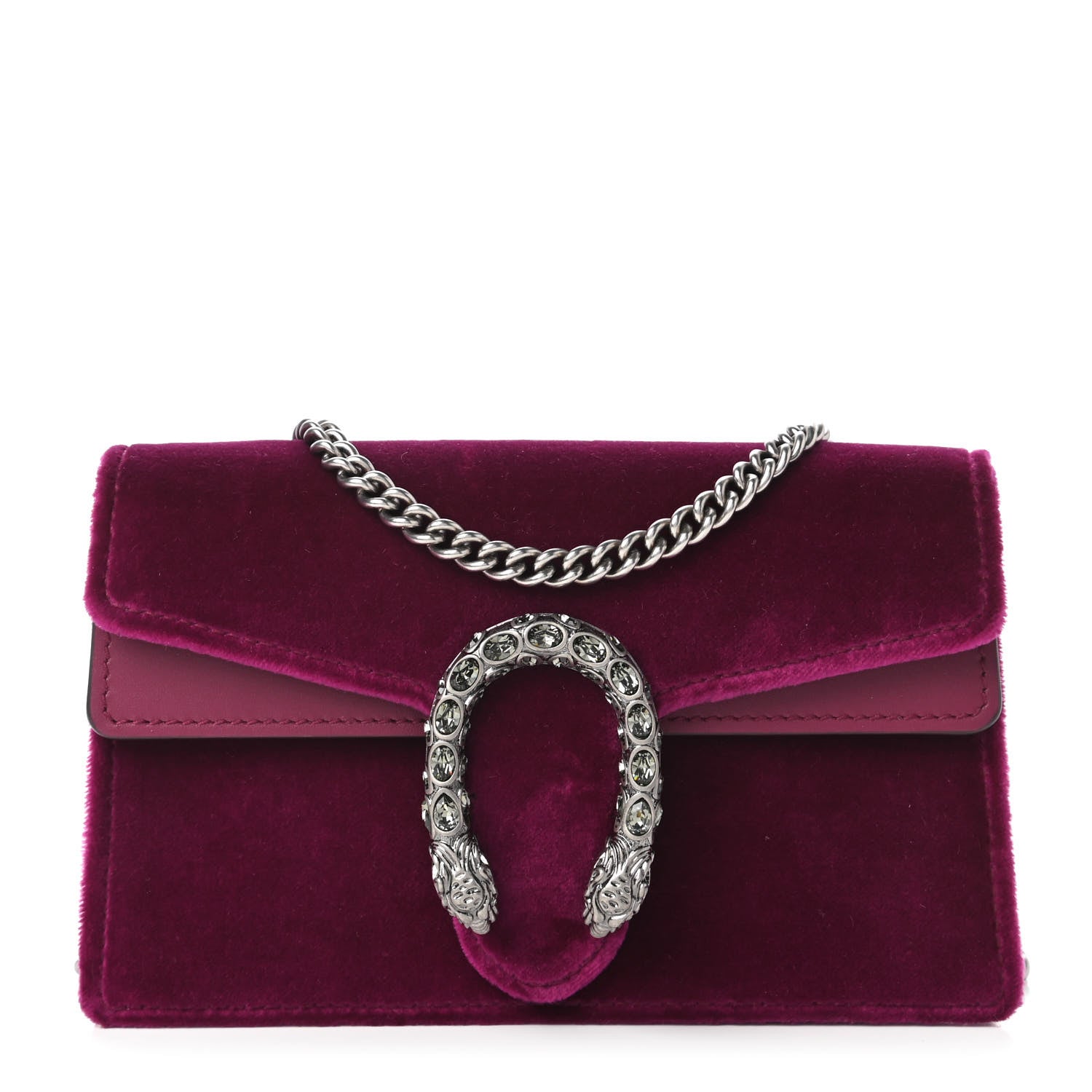 Gucci Velvet Super Mini Dionysus Shoulder Bag Fuchsia Violet Cyclamen 1 of 9