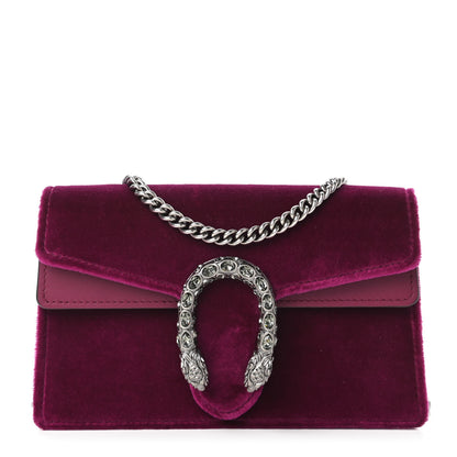 Gucci Velvet Super Mini Dionysus Shoulder Bag Fuchsia Violet Cyclamen 1 of 9