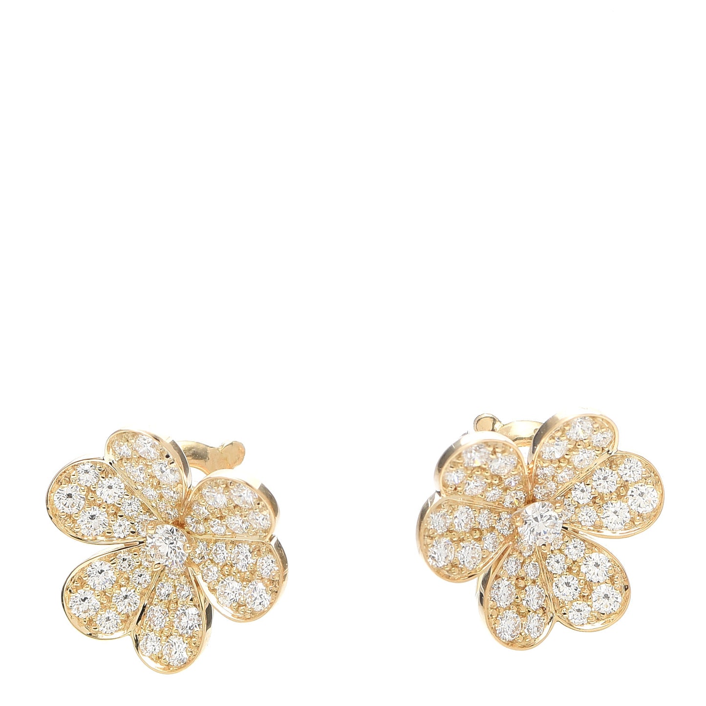 18K Yellow Gold Diamond Small Frivole Pave Earrings