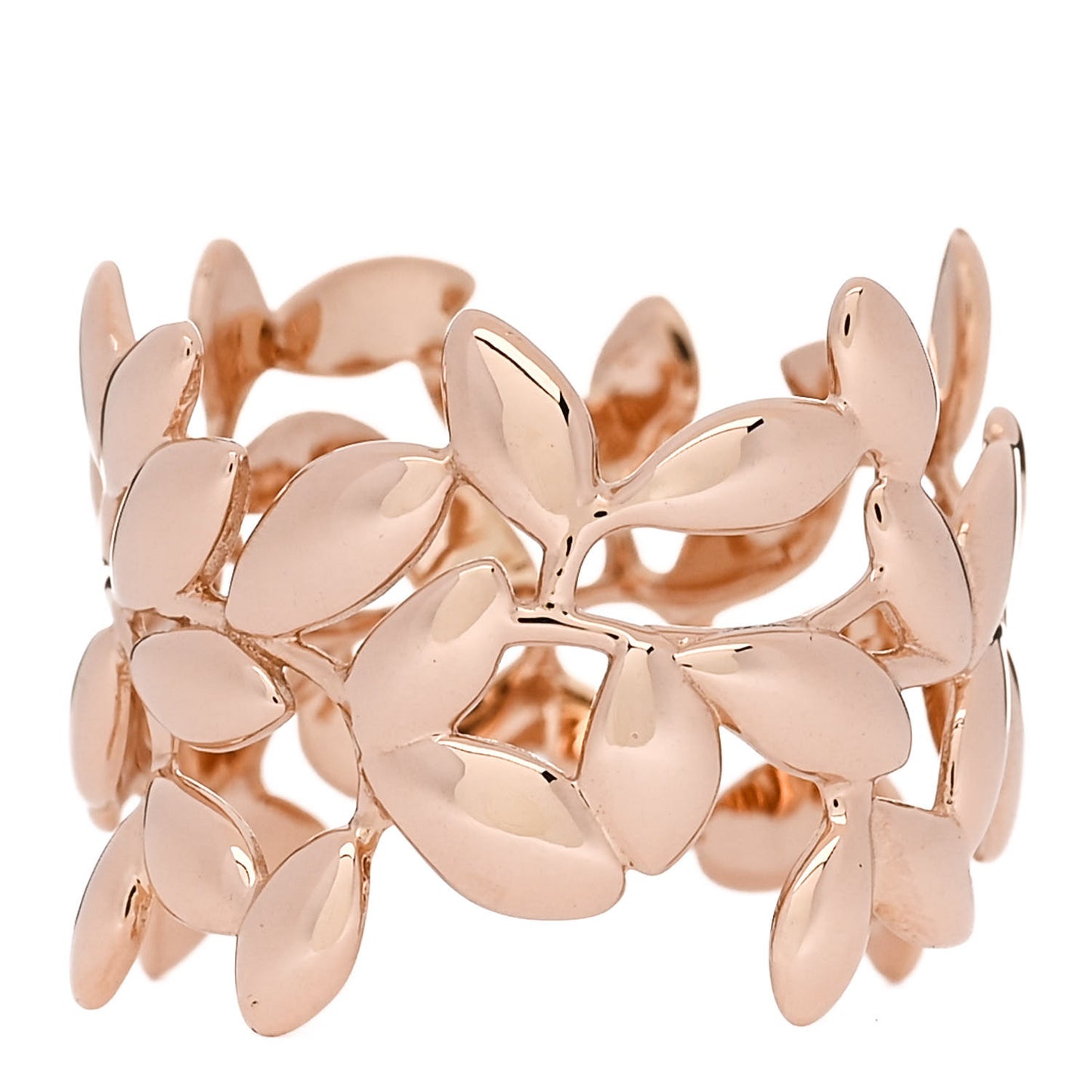 18K Rose Gold Paloma Picasso Wide Olive Leaf Ring 56 7.5