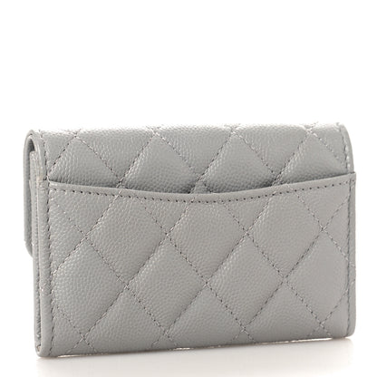 Chanel Caviar Quilted Flap Card Holder Wallet Grey 3 of 10