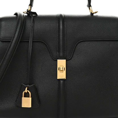 Celine Grained Calfskin Classique 16 Top Handle Bag Black 8 of 12