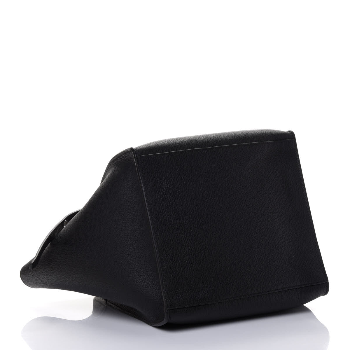 Supple Grained Calfskin Small Long Strap Big Bag Black