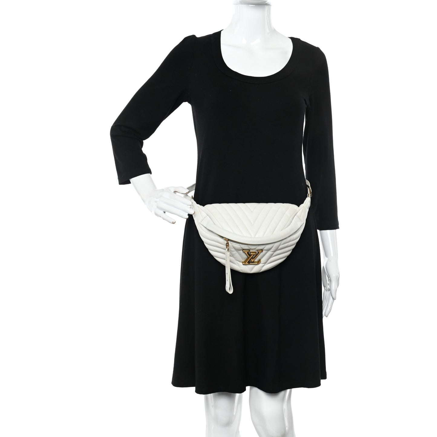 Calfskin Quilted New Wave Bumbag White