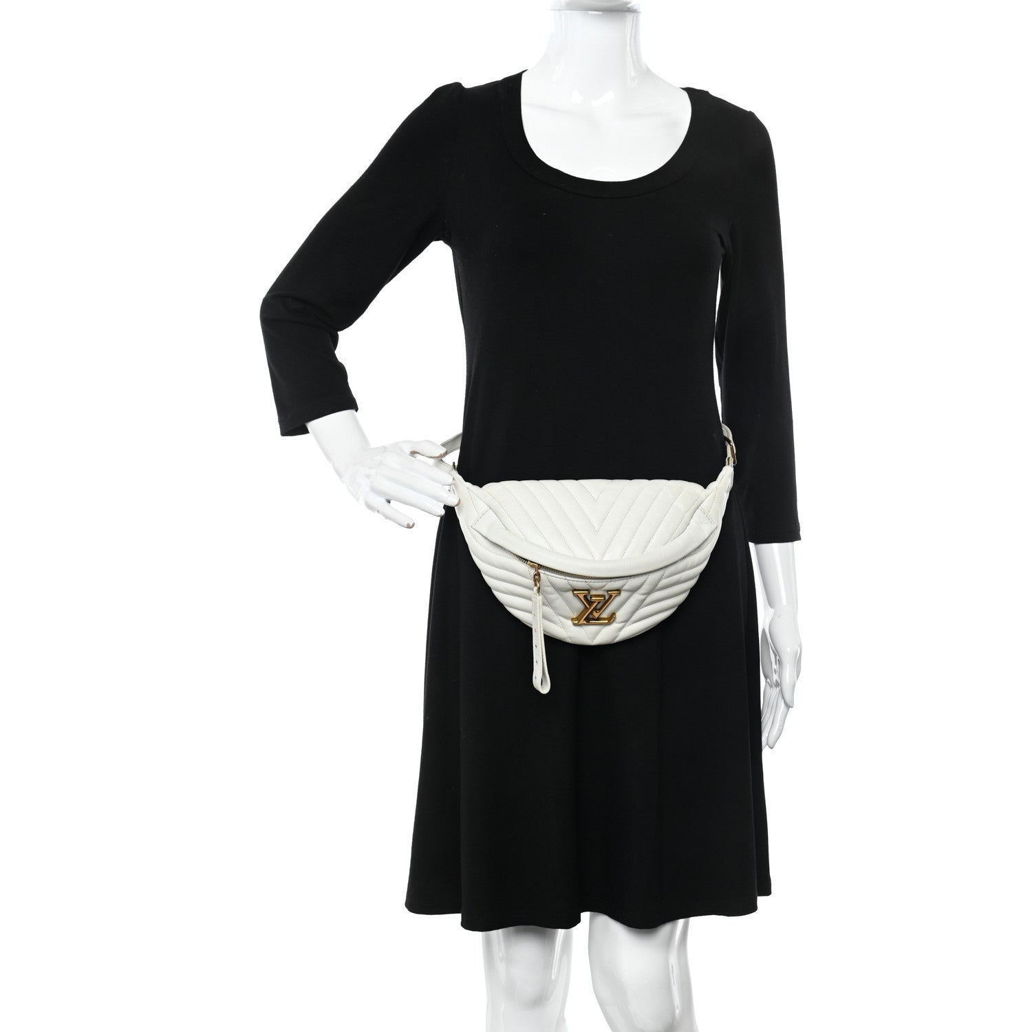 Louis Vuitton Calfskin Quilted New Wave Bumbag White 2 of 11