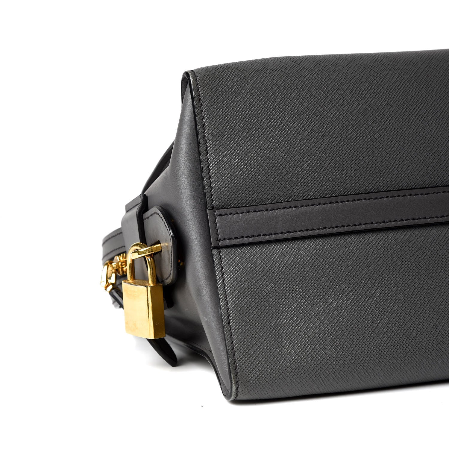 Prada Saffiano City Calfskin Medium Esplanade Tote Mercurio 5 of 19