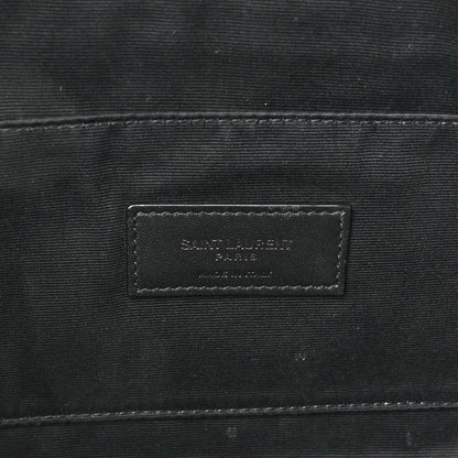 Saint Laurent Calfskin Crocodile Embossed Monogram Belt Bag Black 6 of 10