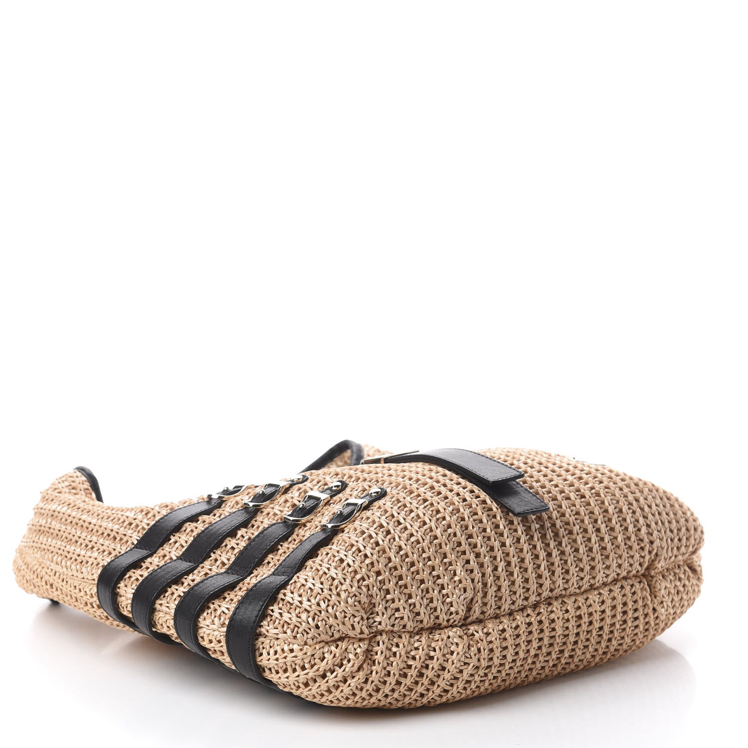 Jimmy Choo Woven Raffia Bali Hobo Taupe 3 of 8