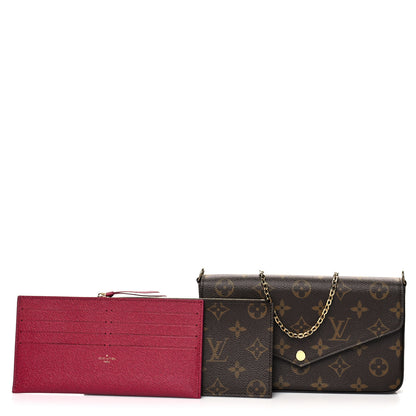 Louis Vuitton Monogram Pochette Felicie Chain Wallet Fuchsia 1 of 13