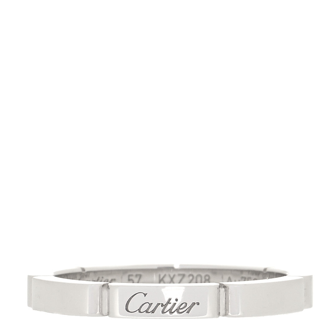 18K White Gold 2.5mm Maillon Panthere Wedding Band Ring 57 8