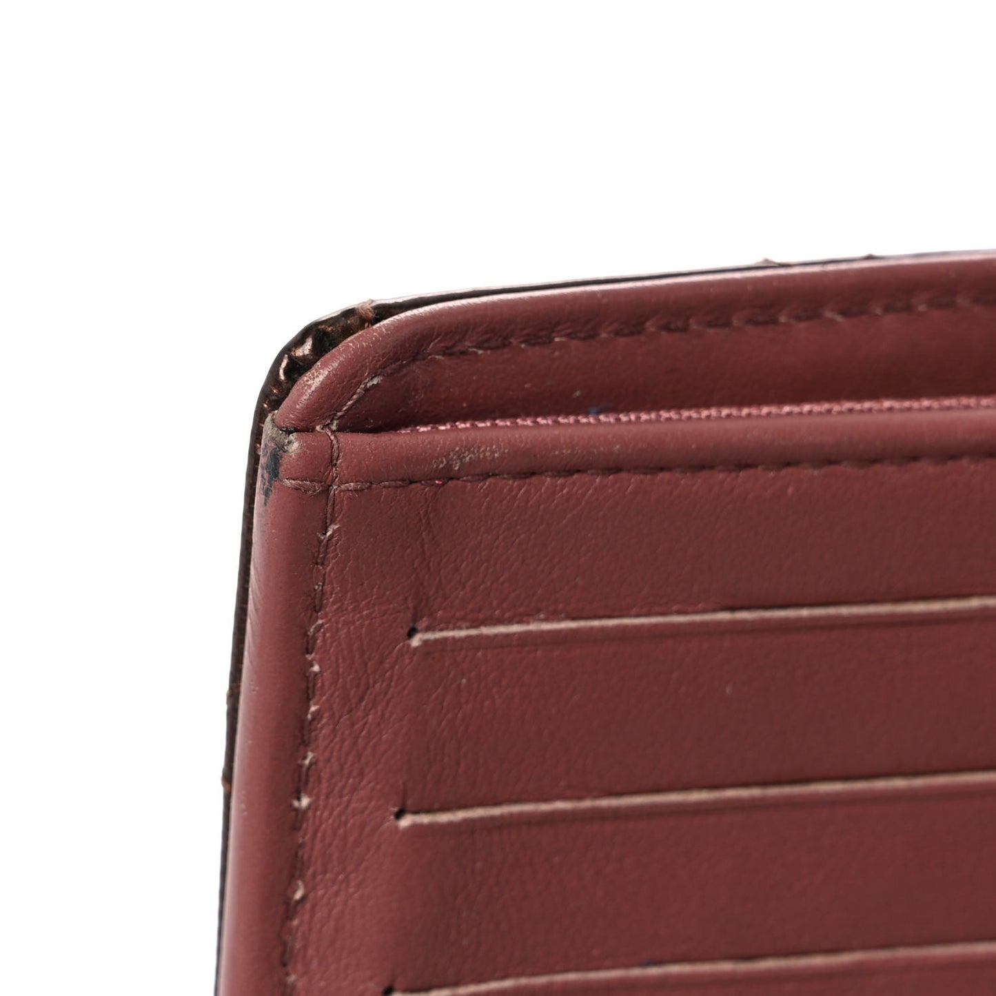 Striated Patent Yen Wallet Pink