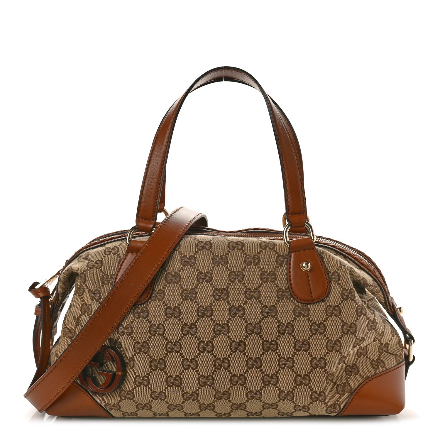 Gucci Monogram Small Brick Lane Boston Light Brown 1 of 10