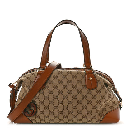 Gucci Monogram Small Brick Lane Boston Light Brown 1 of 10