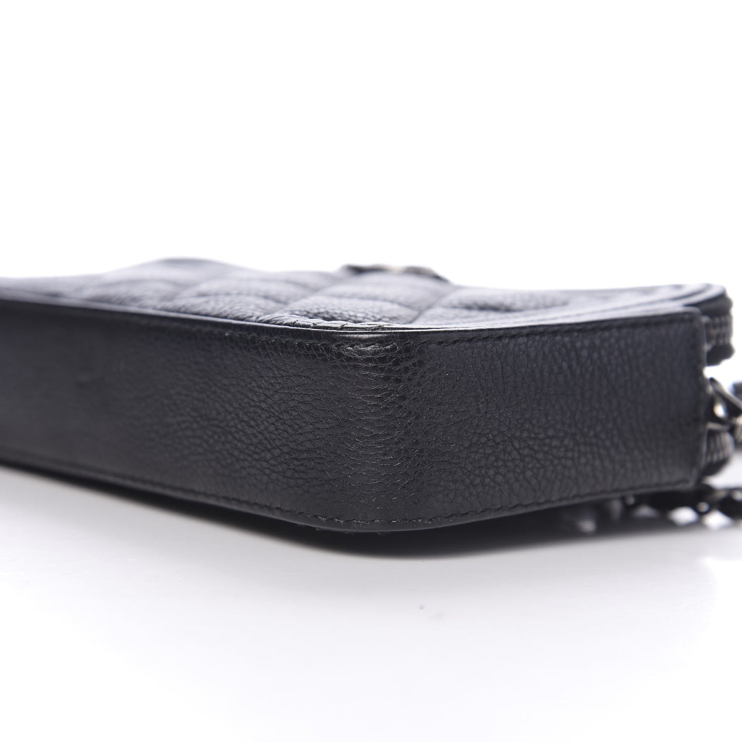 Caviar Quilted Small Boy Clutch With Chain Black