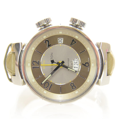 Louis Vuitton Stainless Steel Alligator 41mm Tambour Reveil GMT Automatic Watch 1 of 8