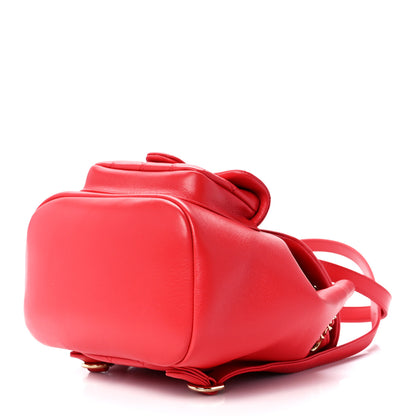Chanel Lambskin Quilted Small Duma Drawstring Backpack Dark Pink 10 of 13