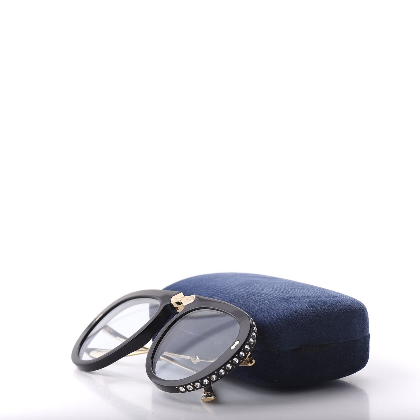 Acetate Crystal Foldable Aviator Sunglasses GG0307S Black