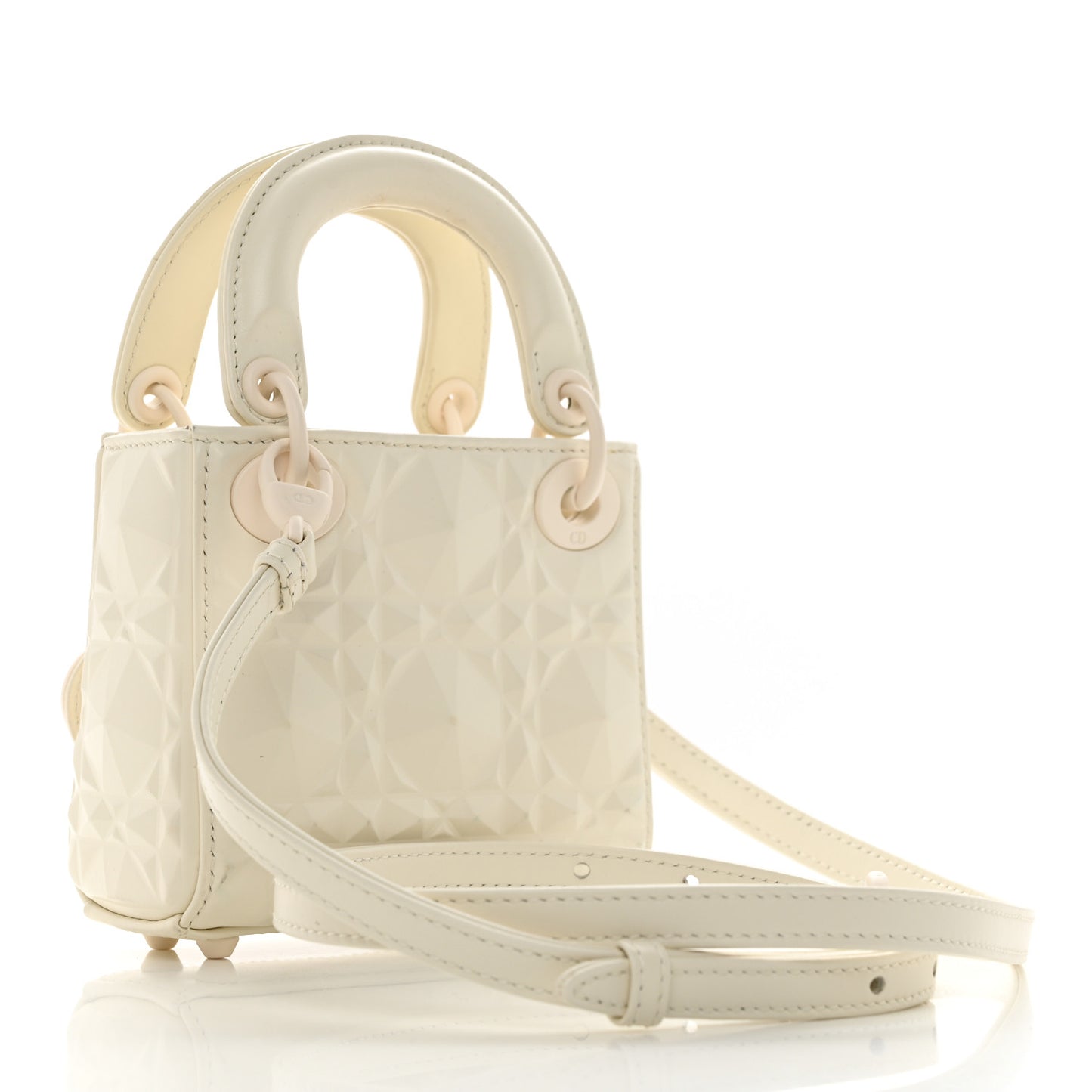 Calfskin Cannage Diamond Micro Lady Dior Latte