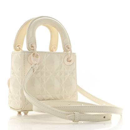 Christian Dior Calfskin Cannage Diamond Micro Lady Dior Latte 2 of 10