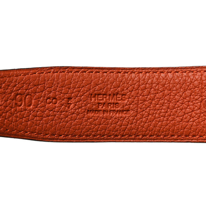 Hermes Box Togo 32mm H Belt 90 Black Orange 3 of 6