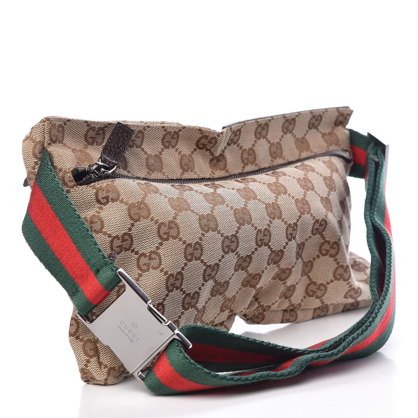 Monogram Web Belt Bag Dark Brown